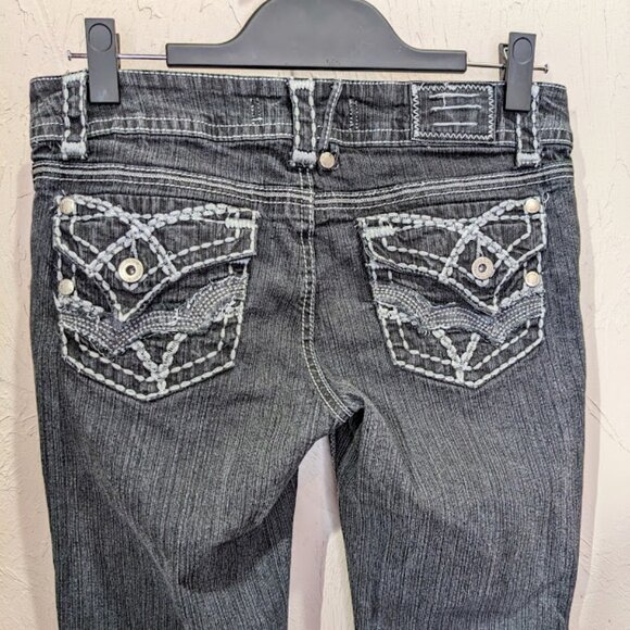 Hydraulic Jeans Womens 7 Low Rise Embellished Pocket y2k Skinny Jeans - Picture 6 of 9